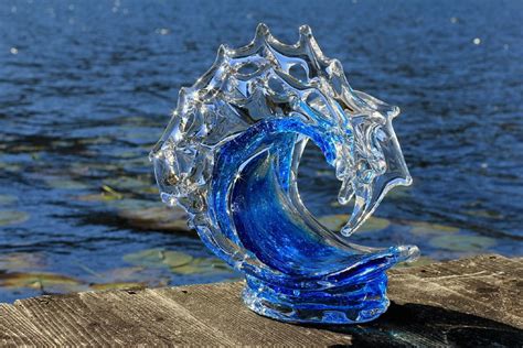 Glass Wave Sculpture By David Wight Glass Art Sculptures And Statues Sculpture