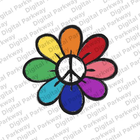 Peace Flower SVG EPS & More - Etsy UK