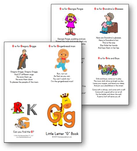 Nursery Rhymes And Songs For Letter G Free Letter Book The