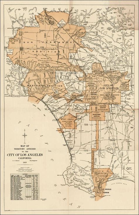 Expanding City Of Los Angeles Circa 1918 Maps Pinterest City