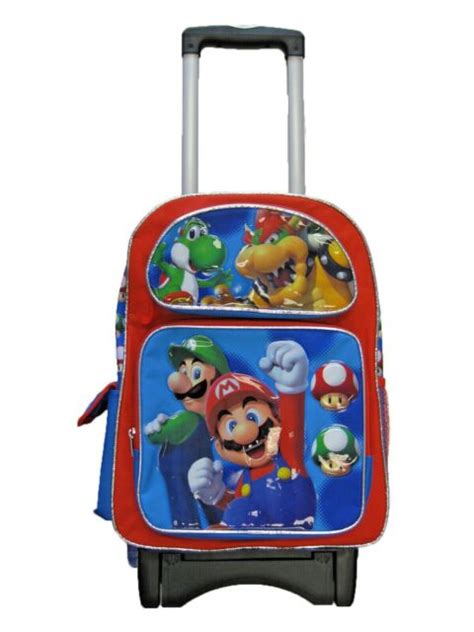 B19nn44637 Super Mario Large Custom Rolling Backpack 16 X 12 X 5 Ebay