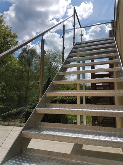 Fire Escape Staircase With Glass Balustrade South Coast Steel