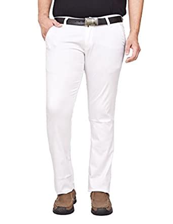 Buy American Noti Men S Slim Fit Trouser CH211 38 White 38 At Amazon In