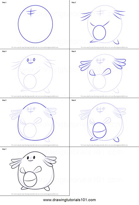 How To Draw Chansey From Pokemon Go Printable Drawing Sheet By
