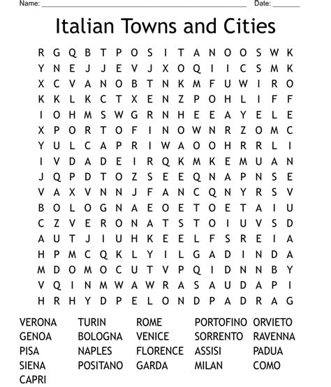 Italy Word Search Printable Printable Word Searches
