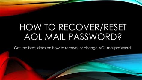 How To Recover Or Reset Aol Mail Password
