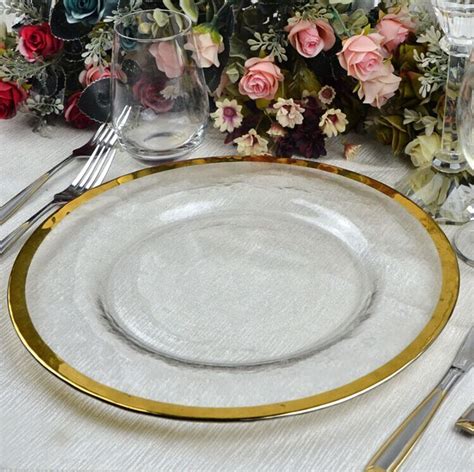 Gold Rimmed Glass Charger Plate Starlight Events South Wales