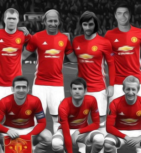 Digital Oil Painting Canvas Print Of Manchester United Legends 20 X