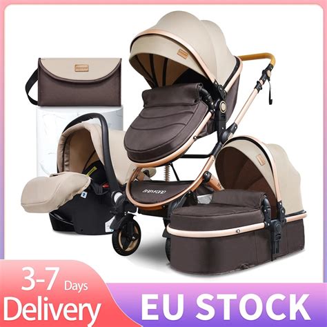 Babyfond Baby Stroller 3 In 1 High Landscape Basket Can Sit Reclining