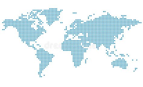 Dots World Map On White Background Vector Illustration Stock Vector