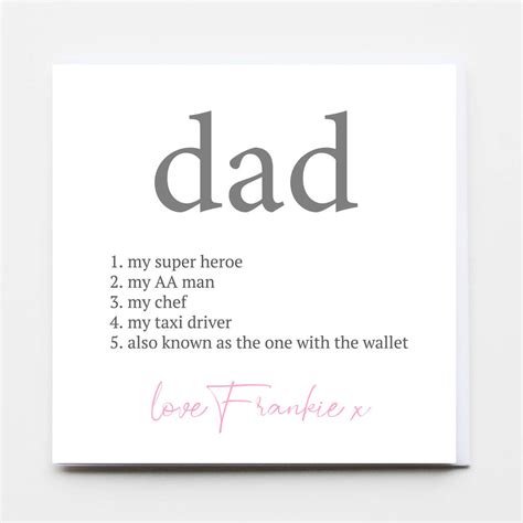 To the man responsible for so many of the most precious moments of my life. Happy Birthday Dad Greeting Card By Buttongirl Designs | notonthehighstreet.com