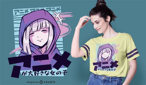 Love Anime Girl T Shirt Design Vector Download