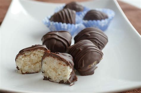 Healthy Dark Chocolate Coconut Bites Happily Unprocessed Recipe