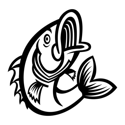Jumping Bass Fish Vector Icon 545059 Vector Art At Vecteezy