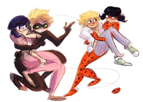 Chat Noir And Marinette And Ladybug And Adrien Miraculous Ladybug Fan