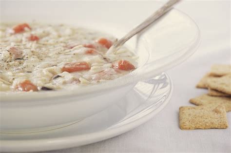 Creamy Chicken Wild Rice Soup Stock Image Image Of Meat Nicolerae