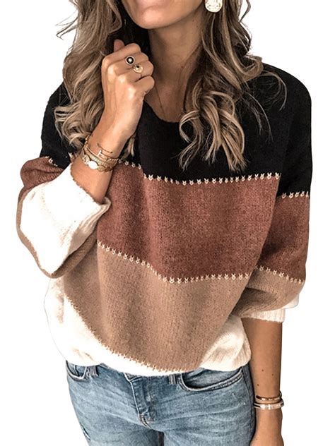 Long Sleeve Knit Sweaters Knit Sweater Tops Oversized Knitted Sweaters Chunky Knits Sweater