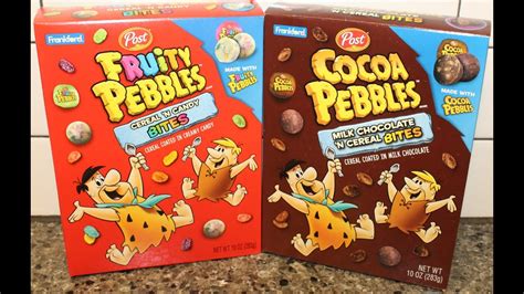 Frankford Post Fruity Pebbles Cereal ‘n Candy Bites And Cocoa Pebbles Milk Chocolate ‘n Cereal