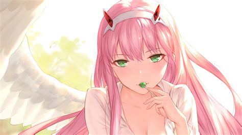 Latest post is zero two and ichigo darling in the franxx 4k wallpaper. darling in the franxx zero two tasting green lollipop with ...