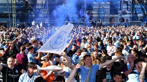 Manchester City Fans Celebrate Premier League Win Bbc News