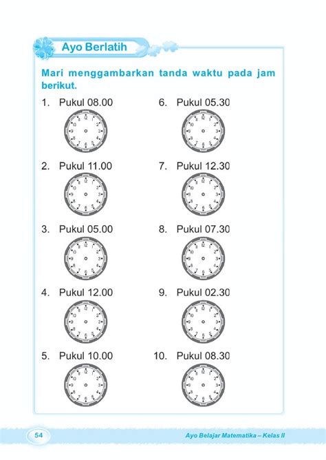 Contoh Soal Matematika Kelas 2 Sd Tentang Waktu Soal