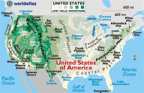 The rocky mountains stretch 3,000 mi (4,800 km). Infographics, Maps, Music and More: United States - Visual ...