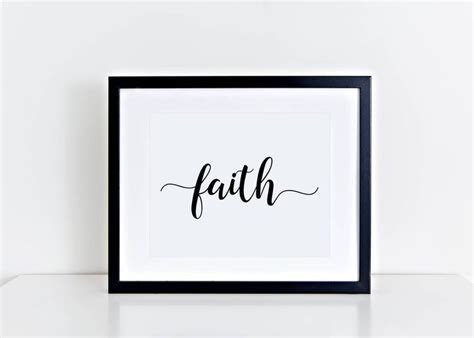Faith Sign Calligraphy Faith Art Print Digital Download Minimalist