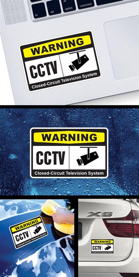 Decal Sticker Warning Cctv Video Surveillance Camera Etsy Uk