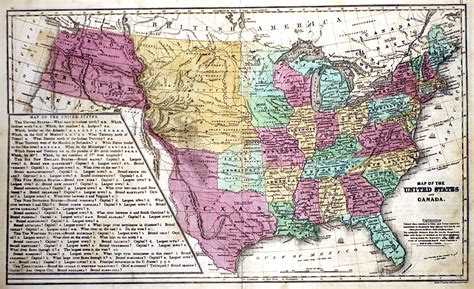 C 1846 Map Of The United States And Canada Burgess M 9373 395