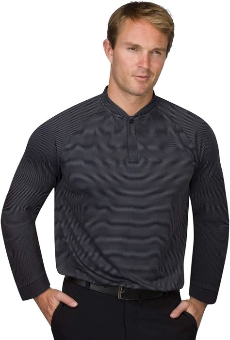 Dry Fit Long Sleeve Collarless Golf Shirts For Men 4 Way