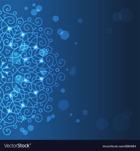 Abstract Blue Background With Mandala Ornament Vector Image