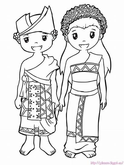 Adat Pakaian Baju Gambar Mewarnai Bali Kartun