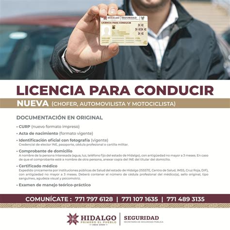 Cuáles son los requisitos para renovar licencia de conducir en Hidalgo Paradigma