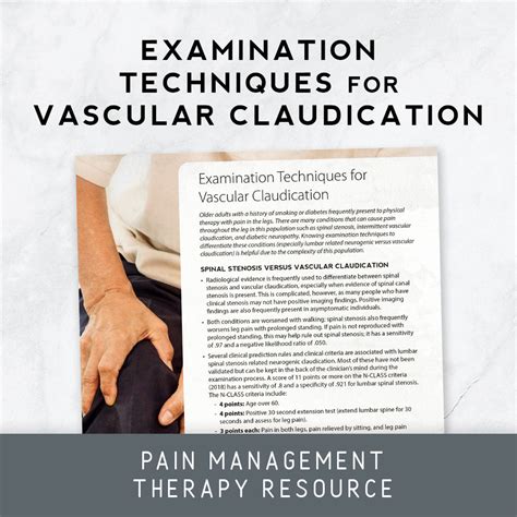 Examination Techniques For Vascular Claudication Therapy Insights
