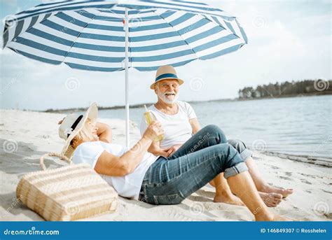 Senior Couple On The Beach Stock Image Image Of Senior 146849307