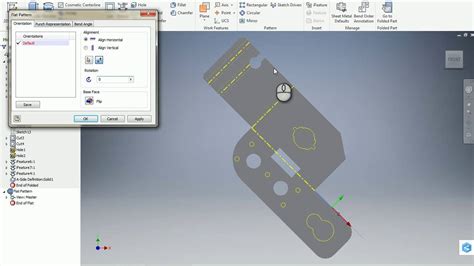 Inventor Sheet Metal Orienting A Flat Pattern Youtube