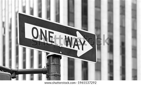 One Way Traffic Sign De Focused Stock Photo 1965537292 Shutterstock