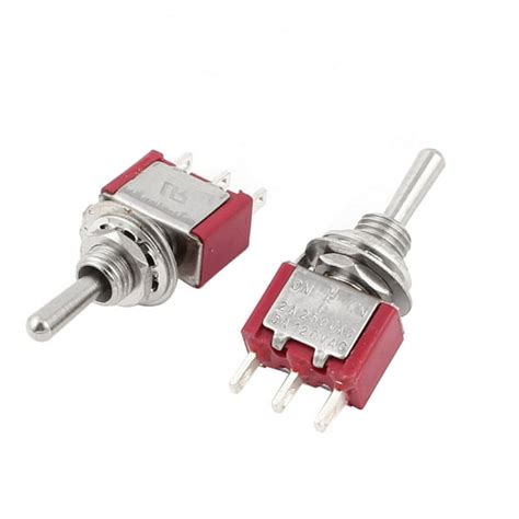 2 Pcs Spdt Onoffon 6mm Thread Toggle Switch 2 Way Return 3 Position