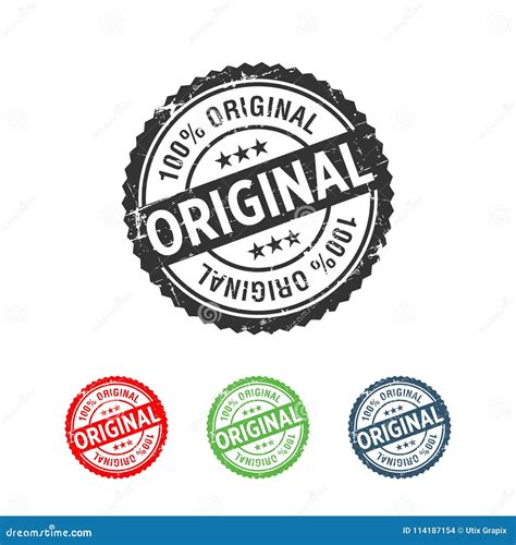 100 Original Handmade Authentic Label Badge Stock Vector Illustration