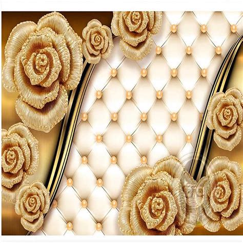 3d Luxury Golden Rose Flower Soft Package Jewelry Tv Backgrounds Hd