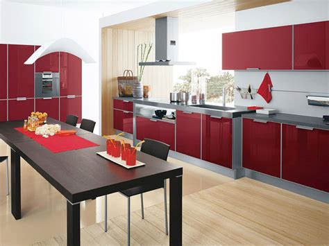 20 Striking Kitchens With Hot Red Lacquer Kitchen Cabinets