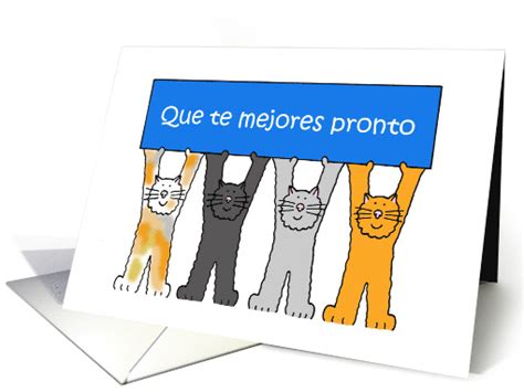 Maybe you would like to learn more about one of these? Spanish Get Well Soon, Que te mejores pronto, Cartoon Cats. card