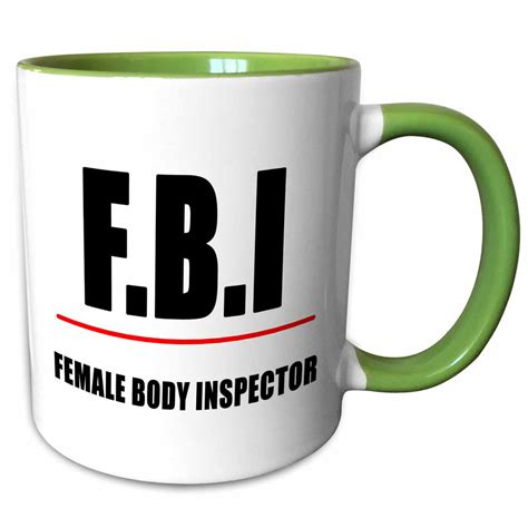 3drose Fbi Female Body Inspector Two Tone Green Mug 11 Ounce