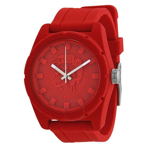 Diesel Rubber Company Red Dial Red Rubber Mens Watch Dz1589 Diesel