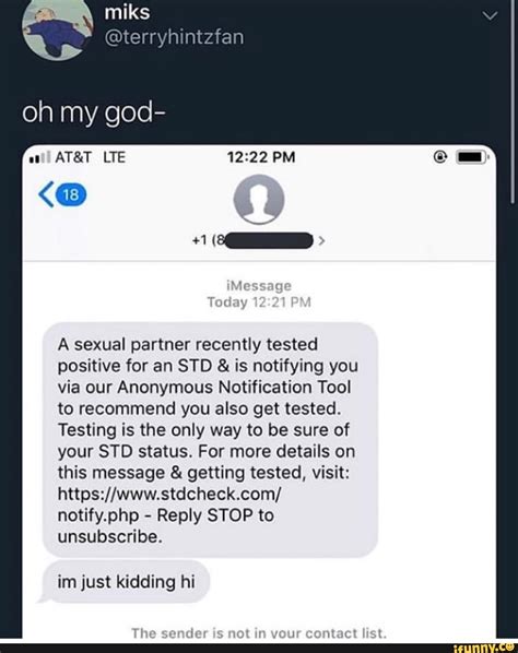 A Sexual Partner Recently Tested Positive For An Std And Is Notifying You Via Our Anonymous