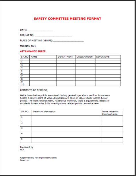 Free Tailgate Safety Meeting Form Hot