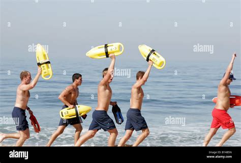 Los Angeles County Lifeguards In Training At Zuma Beach California Stock Photo Alamy