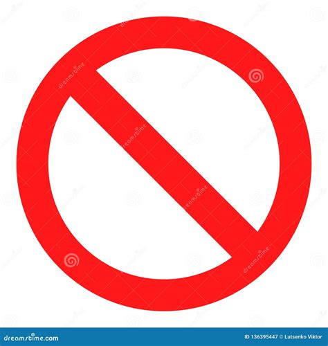 Real Vector No Sign Icon Red Warning Isolated Stock Illustration