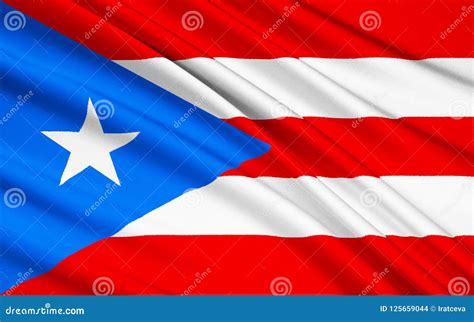Flag Of Puerto Rico United States San Juan Stock Illustration