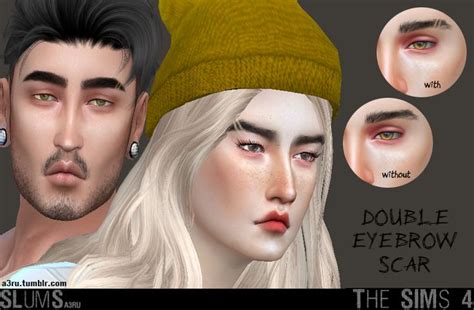 Double Eyebrow Scar Overlay For Yau Left And Right By A3ru Eyebrow